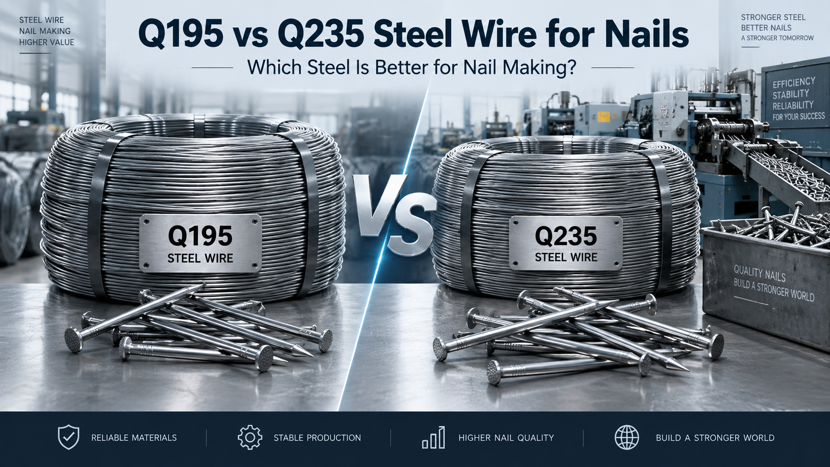 Q195 vs Q235 Steel Wire for Nails: Which Steel Is Better for Nail Making?