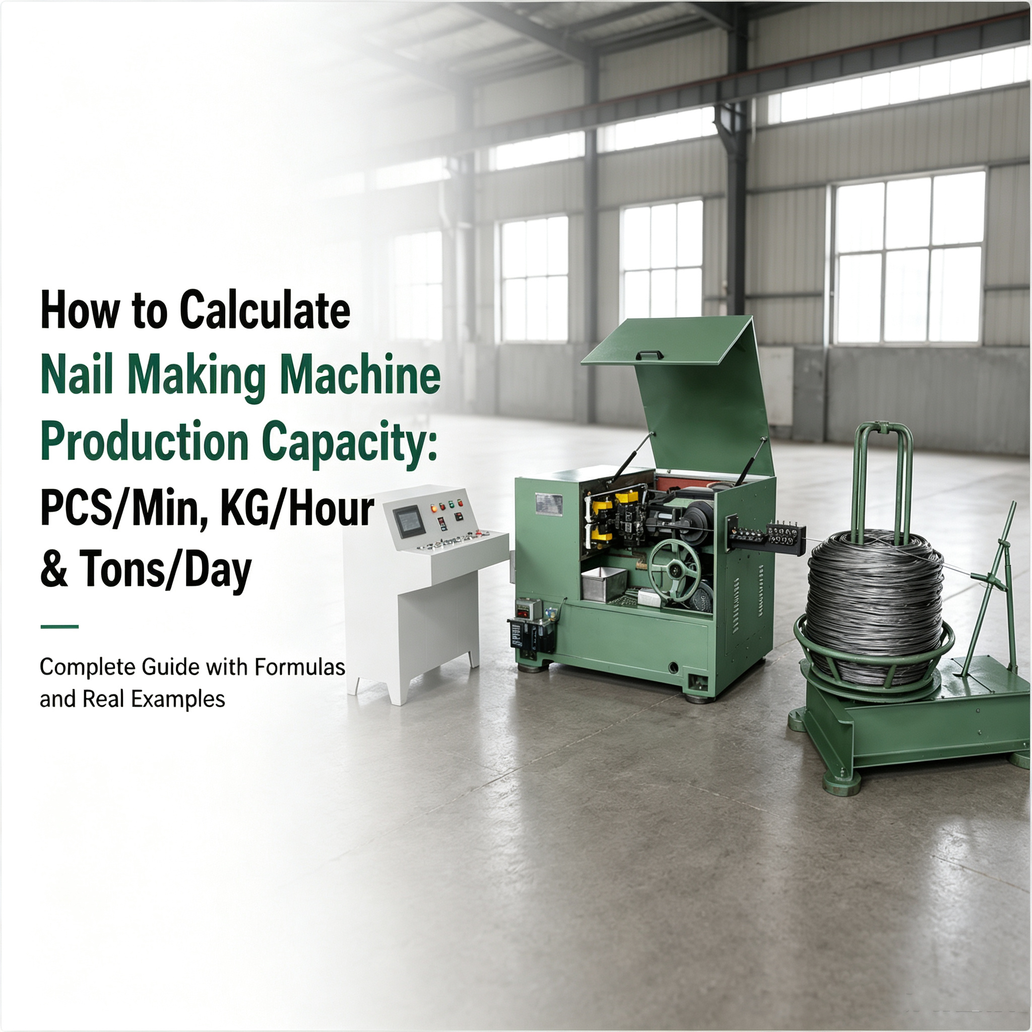How to Calculate Nail Making Machine Production Capacity: PCS/Min, KG/Hour & Tons/Day